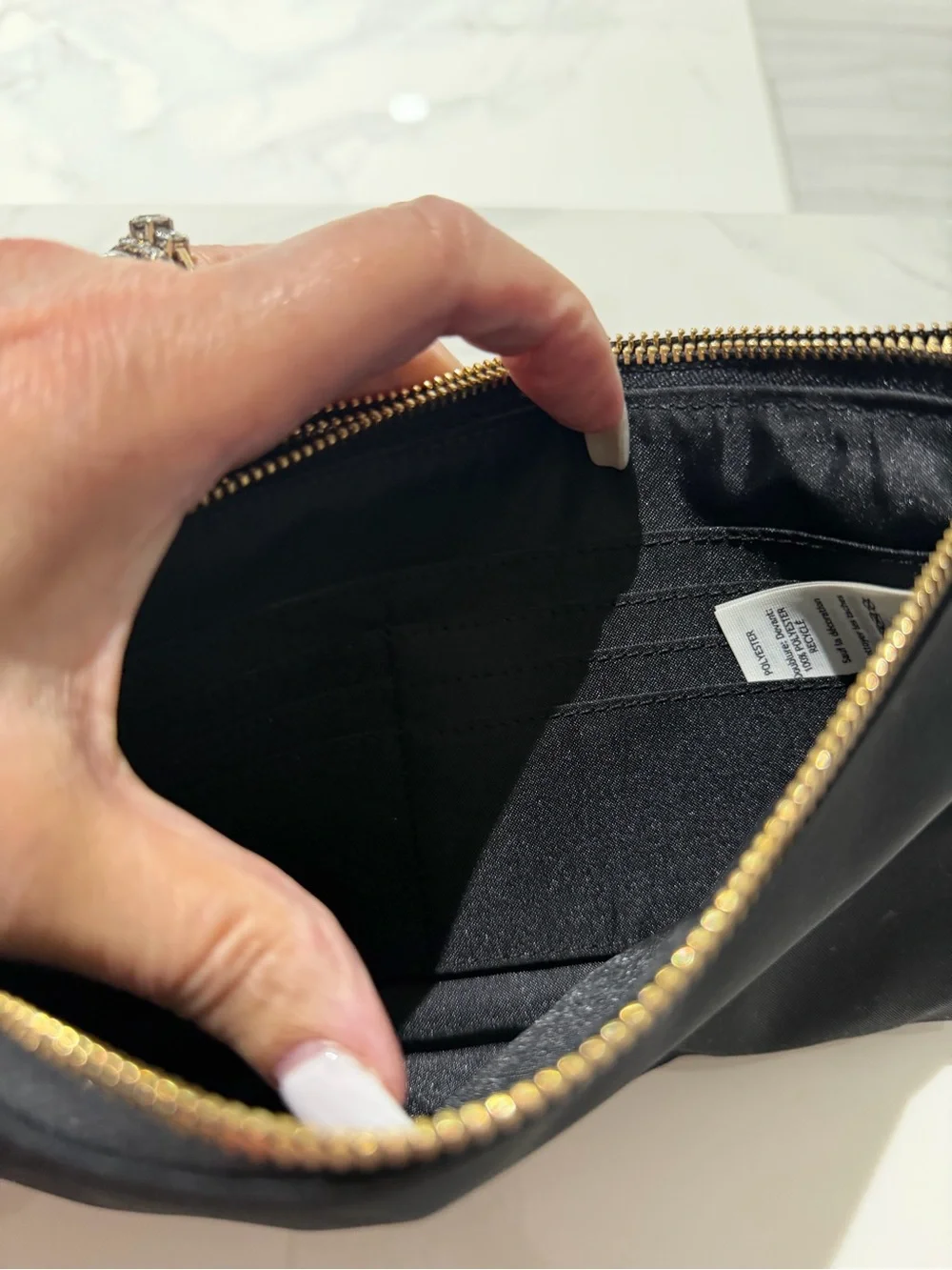 lululemon athletica Black Wristlet with Gold Logo